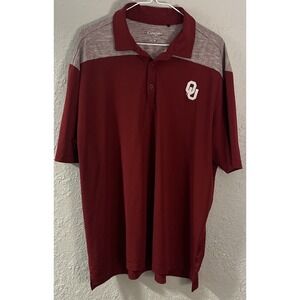 Columbia NCAA Oklahoma Sooners 2XL Men's Red Embroidered Short Sleeve‎ Polo